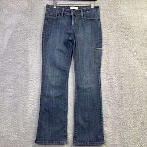 Levis 545 Low Boot Cut Jeans Women 8 Blue Denim Dark Wash Utility Pocket Y2K DIY